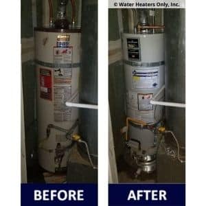 Before and after Pleasanton gas water heater replacement
