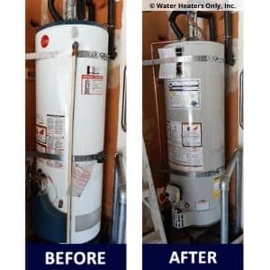 Old Rheem replaced by a new Bradford White